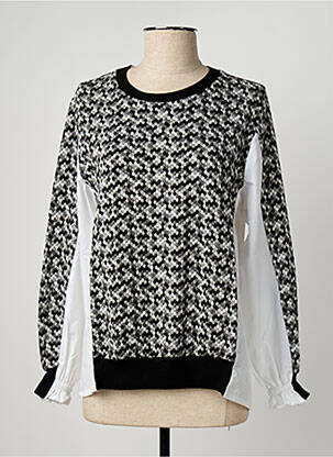 Pull col rond manches longues gris SEE THE MOON femme