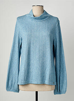 Pull tissage chiné manches longues bleu PAUL BRIAL femme