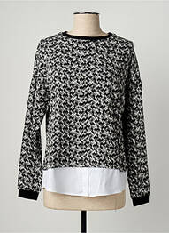 Sweat-shirt maille semi-opaque manches longues gris SEE THE MOON femme