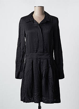 Robe mi-longue imprimé fantaisie manches longues noir MOLLY BRACKEN femme
