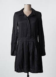 Robe mi-longue imprimé fantaisie manches longues noir MOLLY BRACKEN femme