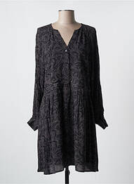 Robe mi-longue coupe fluide manches longues gris YAYA femme