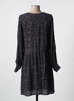 Robe mi-longue coupe fluide manches longues gris YAYA femme