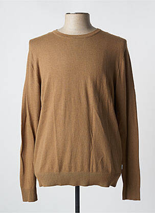 Pull col rond manches longues beige JACK & JONES homme