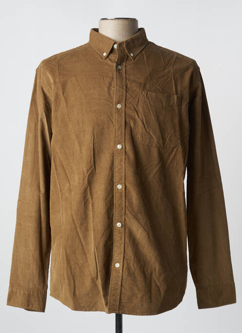 Chemise manches longues marron JACK & JONES pour homme