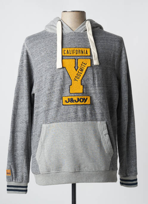 Sweat-shirt à capuche gris J&JOY pour homme