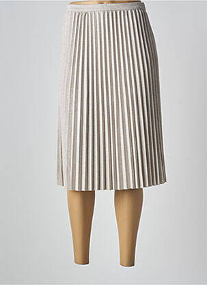Jupe mi-longue stretch beige YAYA femme