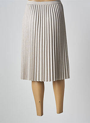 Jupe mi-longue stretch beige YAYA femme
