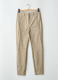 Pantalon slim tissage popeline taille haute beige YAYA femme