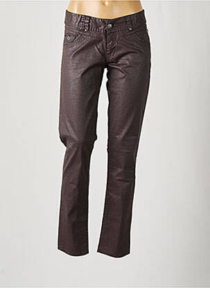 Pantalon slim poches marron DDP femme