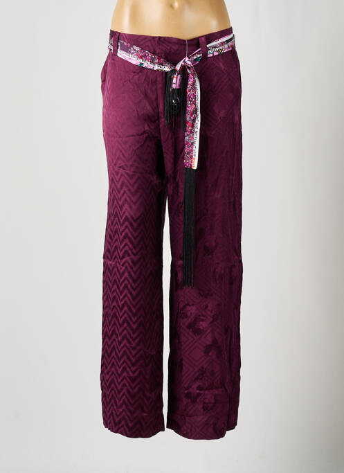 Pantalon droit violet DESIGUAL pour femme