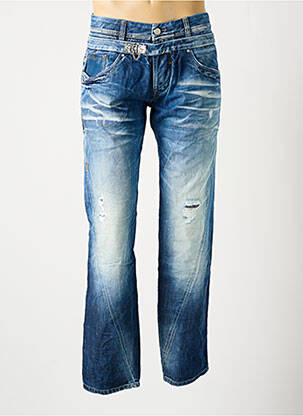 Jeans coupe droite fermeture boutonnée sur le devant taille normale bleu SALSA homme