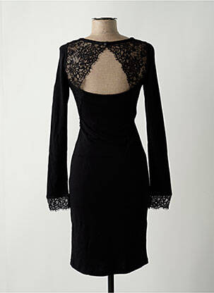 Robe mi-longue manches longues manches longues noir SUGGEST femme