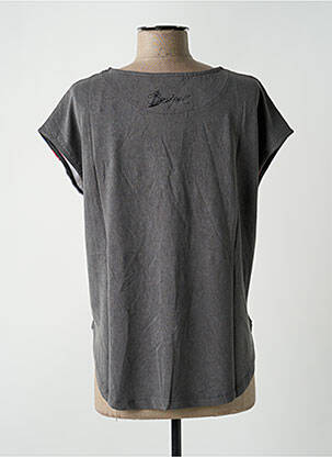 Top stretch manches courtes gris DESIGUAL femme
