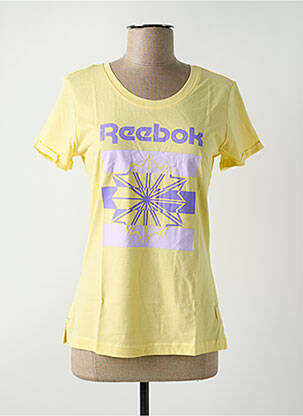 T-shirt sérigraphie manches courtes jaune REEBOK femme