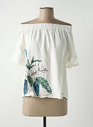 Top stretch manches courtes blanc SALSA femme
