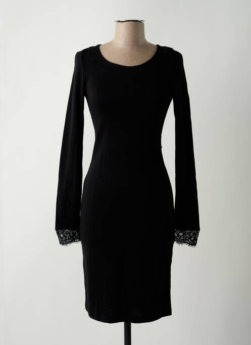 Robe mi-longue manches longues manches longues noir SUGGEST femme