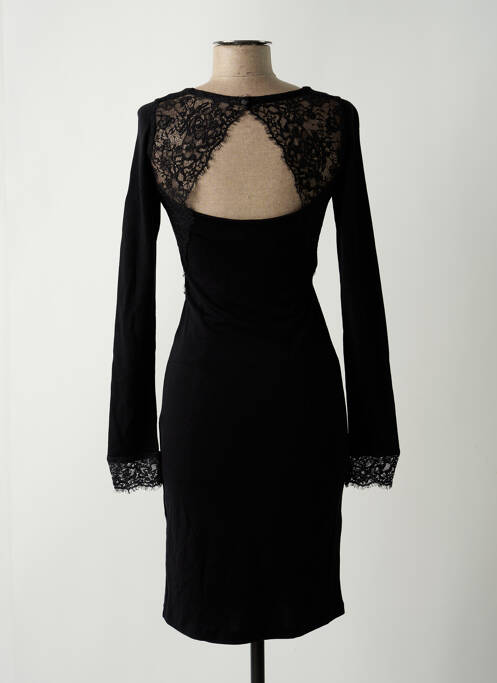 Robe mi-longue manches longues manches longues noir SUGGEST femme