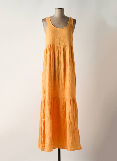 Robe longue orange ICHI pour femme