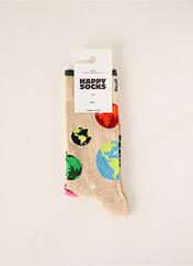 Chaussettes beige HAPPY SOCKS pour unisexe seconde vue