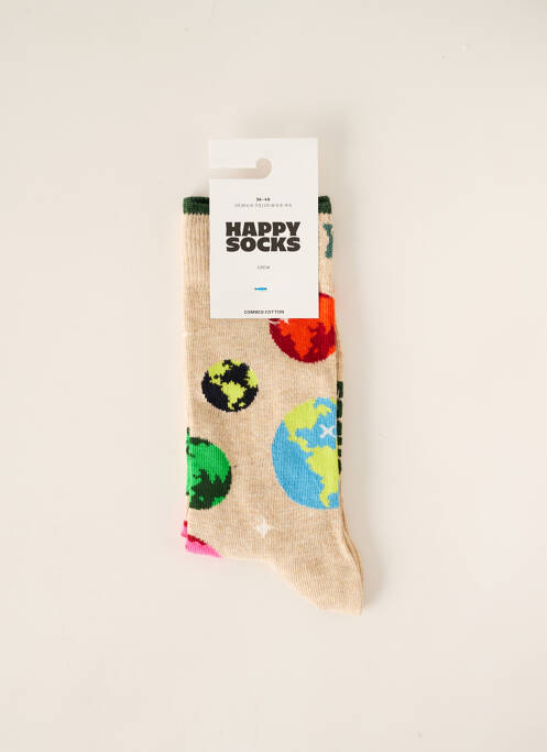 Chaussettes beige HAPPY SOCKS pour unisexe