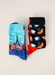 Chaussettes bleu HAPPY SOCKS pour unisexe seconde vue