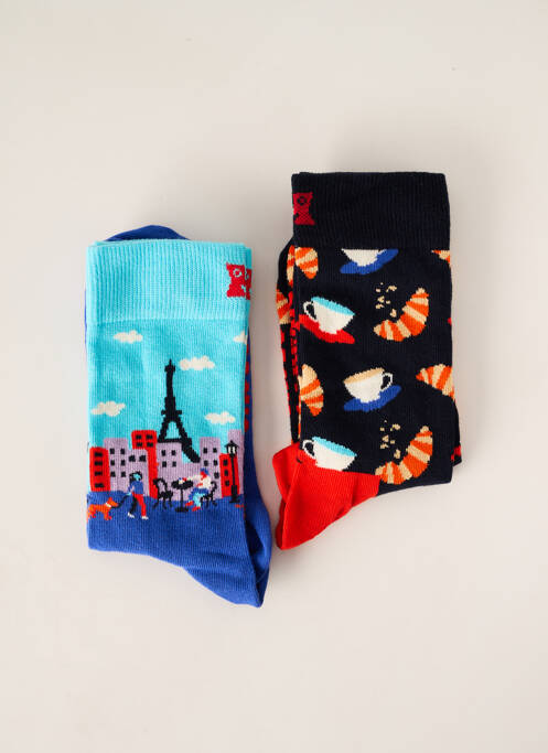 Chaussettes bleu HAPPY SOCKS pour unisexe