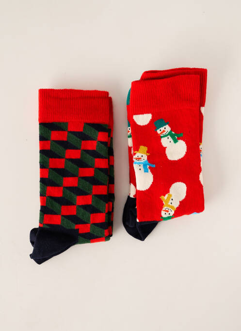 Chaussettes rouge HAPPY SOCKS pour unisexe