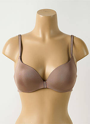 Soutien-gorge effet matière satinée haut soutien-gorge push-up marron CHANTELLE femme