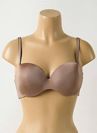 Soutien-gorge effet matière satinée haut soutien-gorge moulé marron CHANTELLE femme