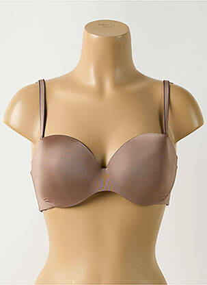 Soutien-gorge effet matière satinée haut soutien-gorge moulé marron CHANTELLE femme