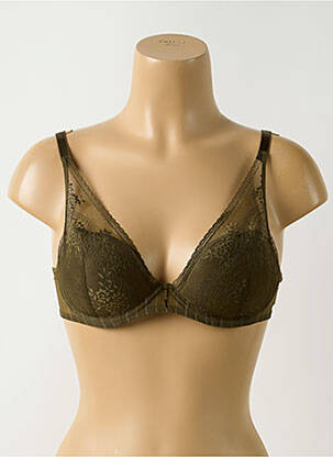 Soutien-gorge effet matière satinée haut soutien-gorge moulé vert CHANTELLE femme