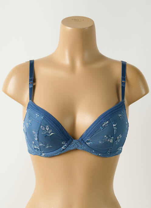 Soutien-gorge effet matière satinée haut soutien-gorge avec mousse de rembourrage amovible bleu CHANTELLE femme
