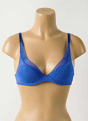 Soutien-gorge effet matière satinée haut soutien-gorge moulé bleu PASSIONATA femme
