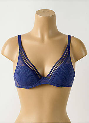 Soutien-gorge effet matière satinée haut soutien-gorge moulé bleu PASSIONATA femme