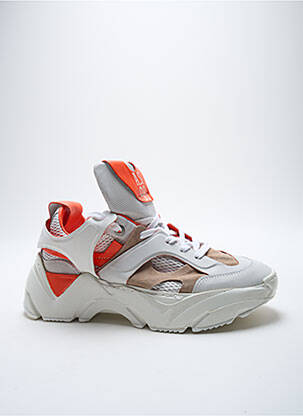 Baskets talon compensé talon de 4 à 6cm orange A.S.98 femme