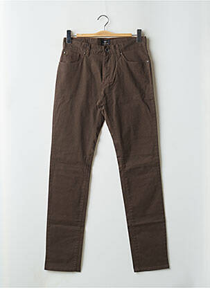 Pantalon slim fermeture zippée sous rabat boutonné taille normale marron FYNCH-HATTON homme
