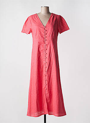 Robe longue manches courtes manches courtes rose MD'M femme