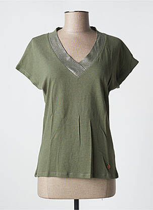Top stretch manches courtes vert LE BOUDOIR D'EDOUARD femme