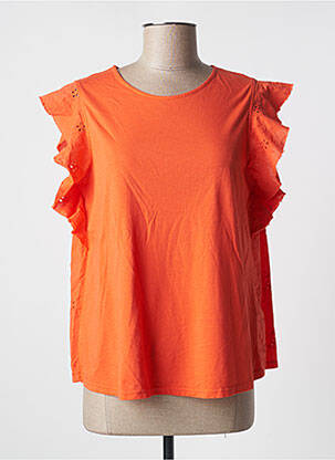 Top tissage jersey manches courtes orange FLIRT femme
