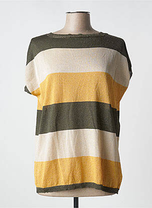 Pull col rond sans manche vert FLIRT femme