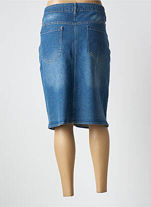 Jupe mi-longue coupe droite bleu ZHENZI femme