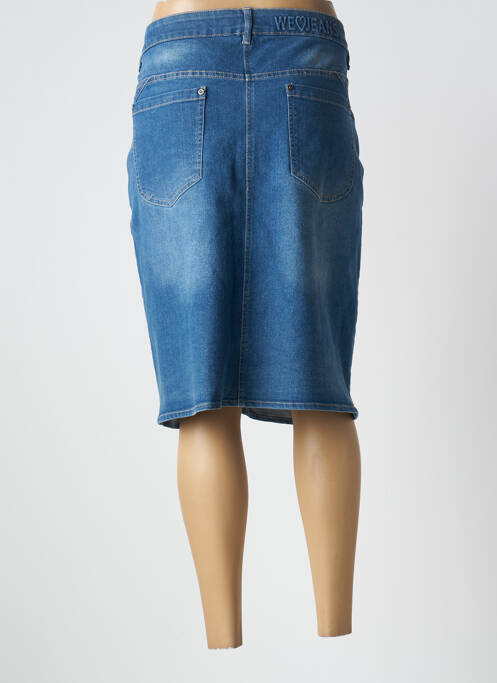 Jupe mi-longue coupe droite bleu ZHENZI femme