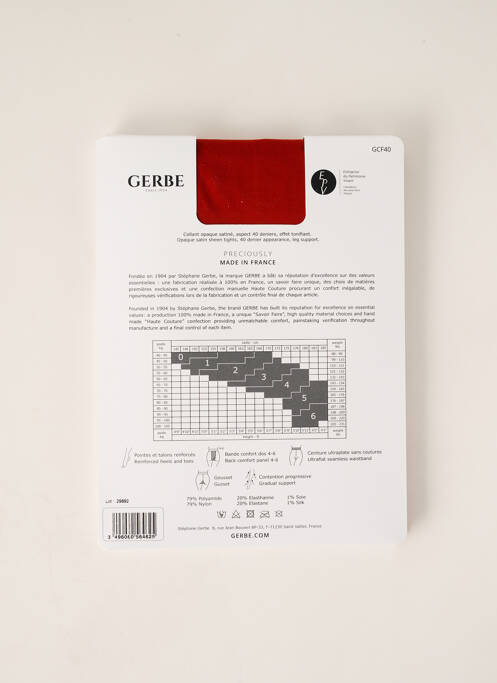 Collants orange GERBE pour femme