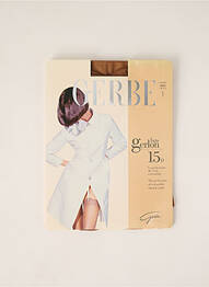Bas tissage transparent marron GERBE femme