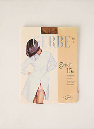 Bas tissage transparent marron GERBE femme