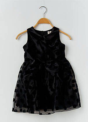 Robe mi-longue noir RORA pour fille