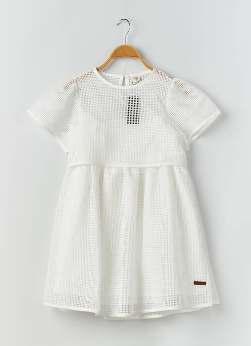 Robe mi-longue blanc RORA pour fille