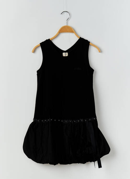 Robe mi-longue noir RORA pour fille