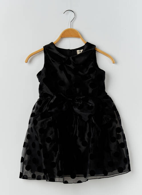 Robe mi-longue noir RORA pour fille